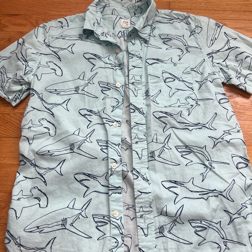 Blue Shark Print Shirt